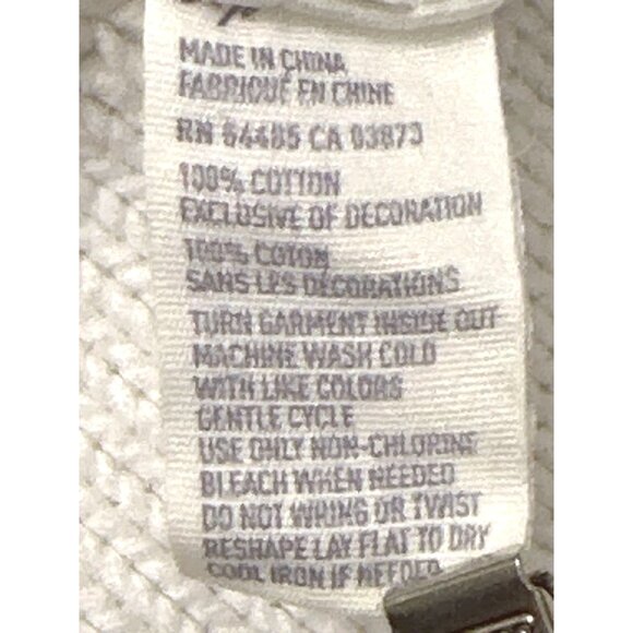 American Eagle Outfitters White Cotton Knit Zip Sweater With High Collar Pockets - Picture 6 of 13